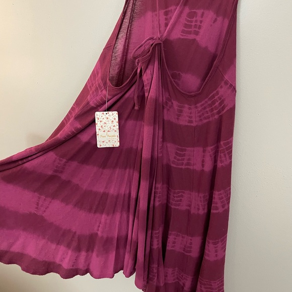 Free People We The Free Tie Dye Wine Colored Sun Dress - Picture 13 of 14